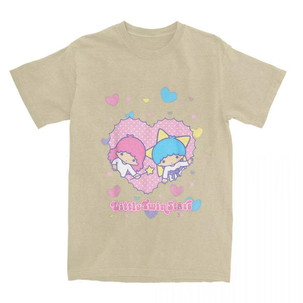 Little Twin Stars Retro Logo Valentine T-Shirt for Men Women Vintage Pure Cotton Tees Short Sleeve T Shirt New Arrival Tops
