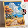 Pearl Painting DIY Kit Autumn Countryside House Frameless Sparkling Bead Art Canvas Creative Home Decor Craft for Beginners