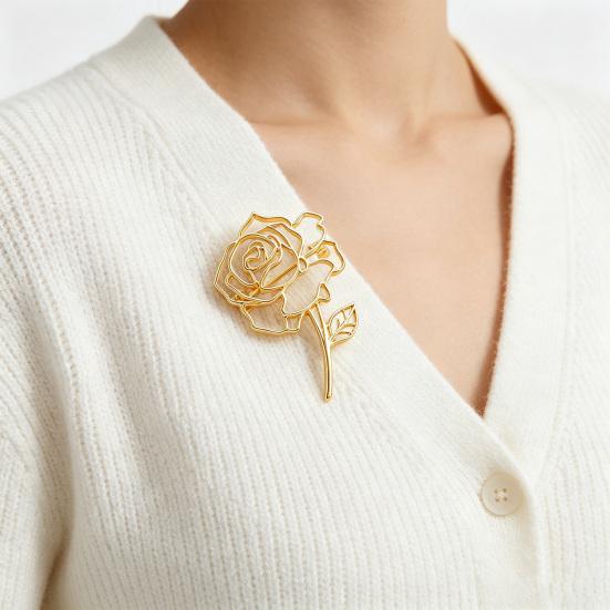Spilla Rosa Lega di Zinco Spilla Metallica Accessorio Versatile ed Elegante Durevole Resistente allo Sbiadimento Spilla da Revers Porta Sciarpa per Uso Quotidiano