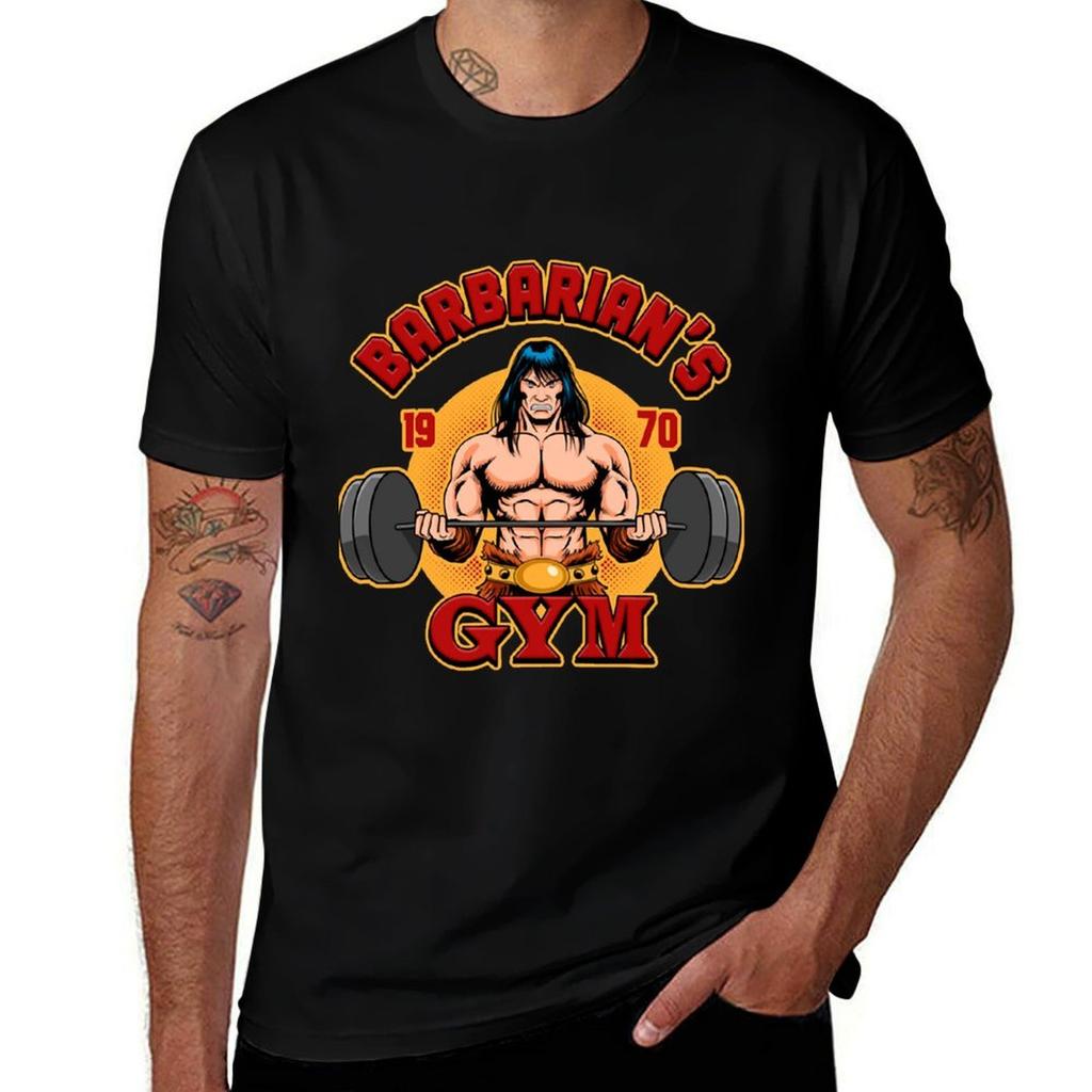 Men Women BarbarianS Gym TShirt Fashion Print Casual Short Sleeve