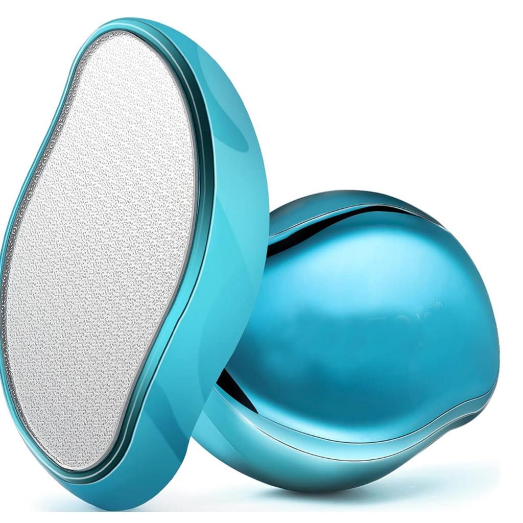 Glass Foot File Callus Remover, Crystal Pedicure Foot Scrubber for Travel Use, Portable Handheld Sized Foot Scraper for Cracked Heel - Shinning Golden