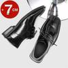 Fashion 7CM Elevator Shoes For Men Elegant Dress Shoes Height Increase Leather Lace Up Oxfords Business Social Suit Heightening Footwear
