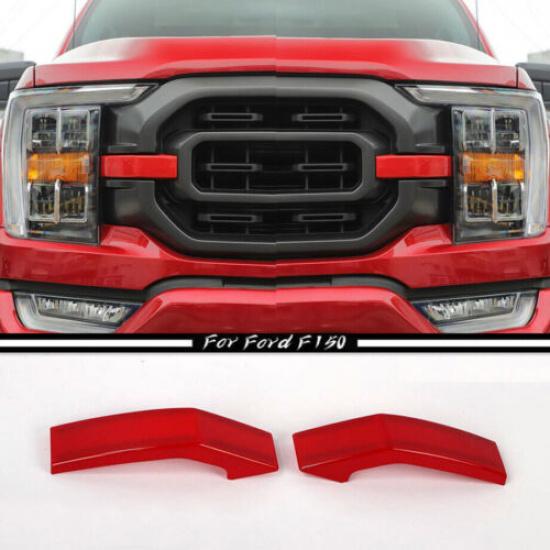 Red Exterior Front Bumper Headlight &Grille Decor Cover Trim For Ford F150 +