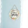 Yousheng Happy Easter Spring Wooden Hanging Decoration Farmhouse Rustic Holiday Easter Party Front Door Wall Hanging Sign Hanger Ornament Pendant