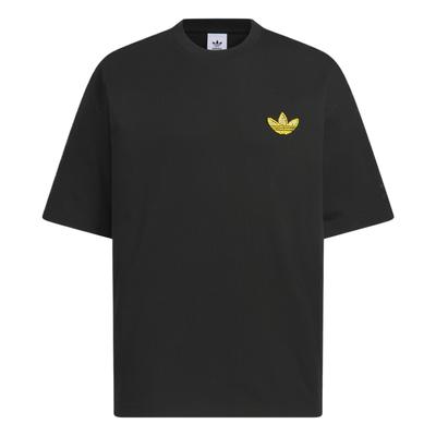 T-shirt grafica Originals Trefoil Confortevole Versatile Moda Morbida Manica Corta Uomo Top Nera KE5794