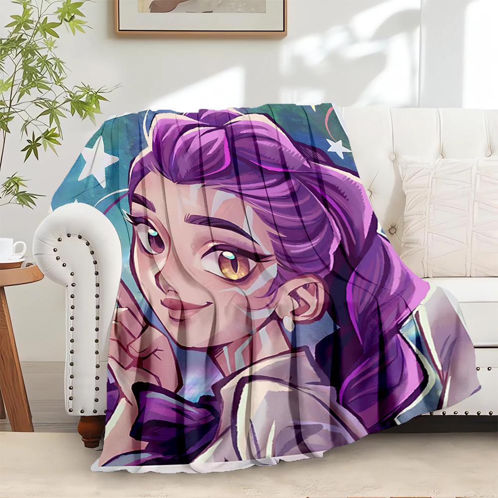 

K-POP Anime Girls Group Four Seasons Soft Warm Blanket All-Season Thick Knit Polyester Bedspread for Bed, Camping, Travel Perfect Gift 80x120cm