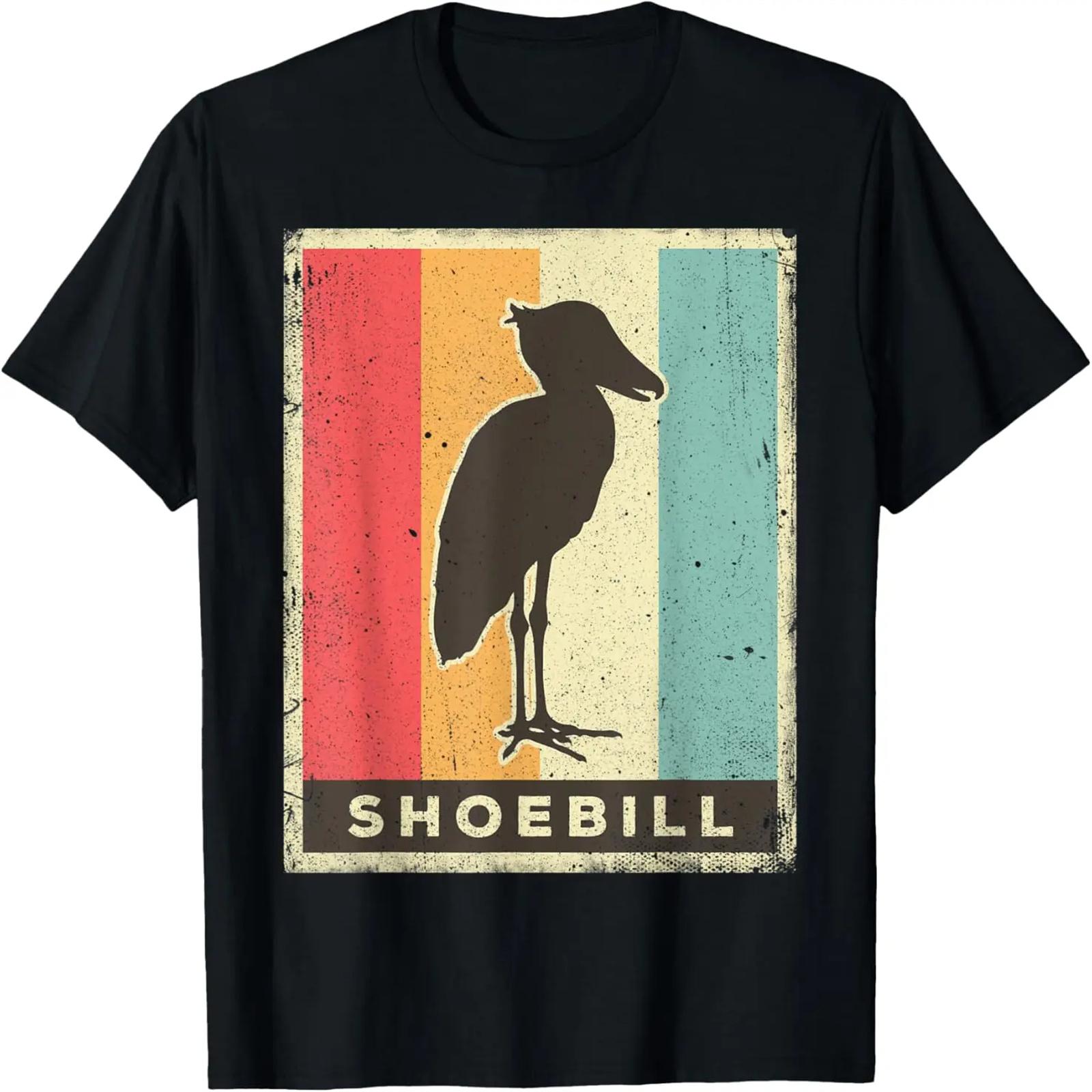 Shoebill Lover Vintage Retro Poster Animal T-Shirt S
