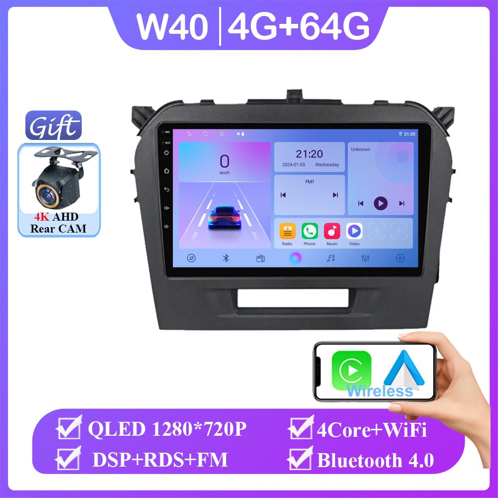 Android 14 For Suzuki Vitara 4 2014 - 2018 Multimedia Player Car Radio Autoradio Wireless Carplay Android Auto GPS Navigation