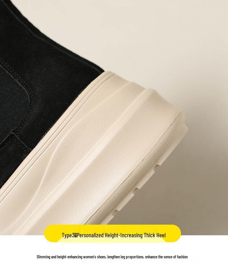 Thick-Soled Platform Martin Boots for Petite Women – 2025 Autumn/Winter, Versatile Lightweight Short Boots, Trendy and Casual Style.