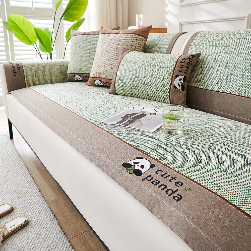 Rattan Mat Panda Ice Silk Sofa Cushion Summer Sofa Mat Mat  New Summer Sofa Cushion Non-Slip Cover