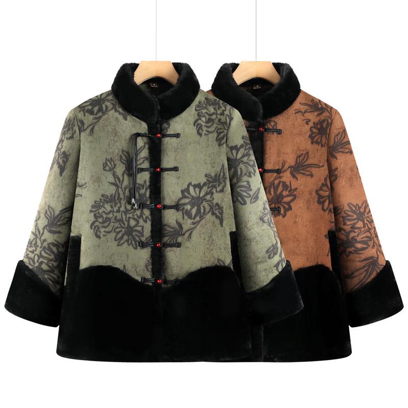 Women's New Chinese Style Fleece-Lined Mandarin Collar Jacket