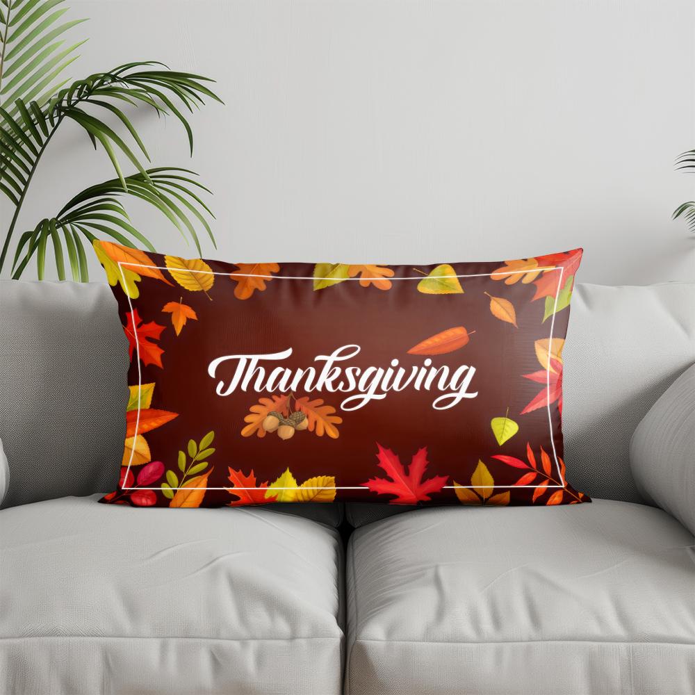 Home Decor Autumn Leaves Welcome Pillow Suitable For Sofa Bedroom Car Pillow Cover Cushion Rectangular Back Cushion