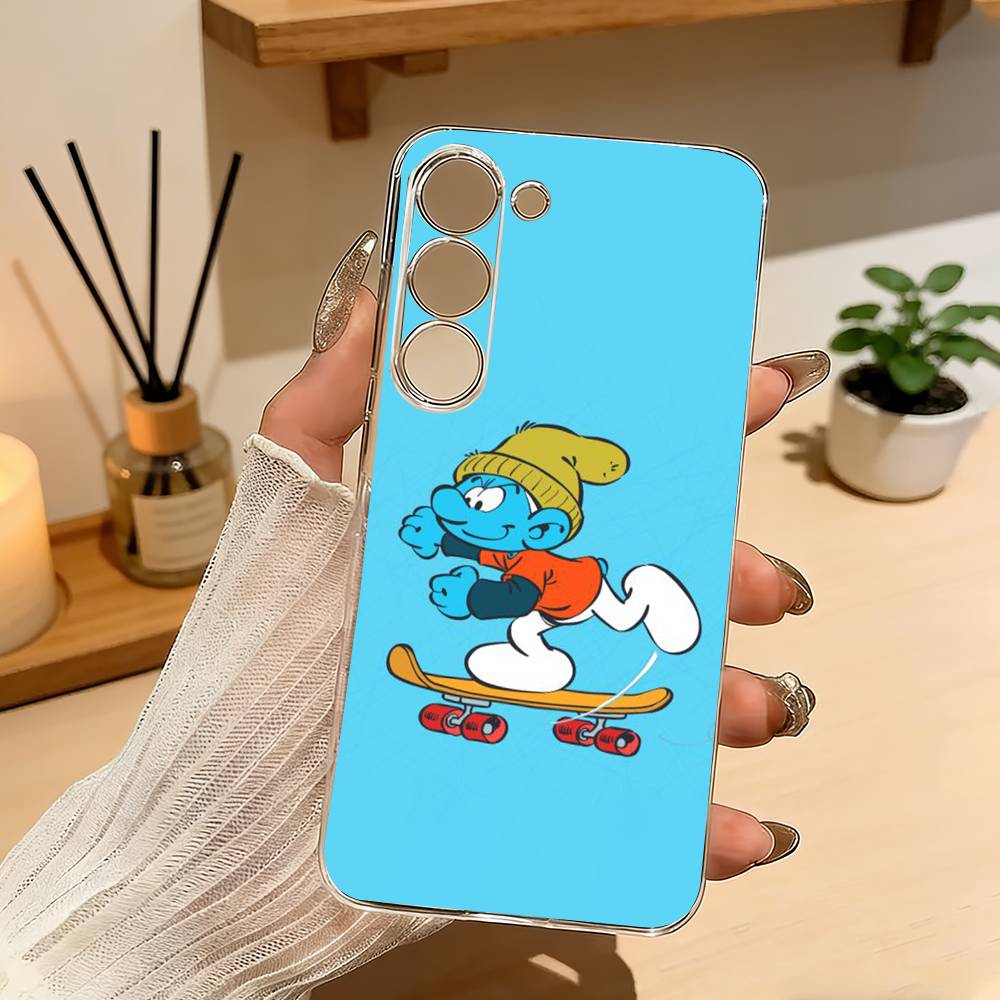 C-Cute and fun S-Smurfs Phone Case For Samsung Galaxy A71,A70,A52,A51,A40,A30 Transparent Cover