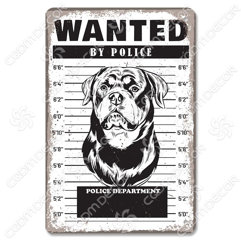 Beware of Dog Warning Tin Sign Metal Plate Caution Danger Dogs Vintage Poster Metal Plaque Garden Backyard Farm Home Wall Decor