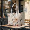 Elegant Floral Printed Large Capacity Daily Tote Bag for Women Fashion Casual Outdoor Shopping Commute Handbag