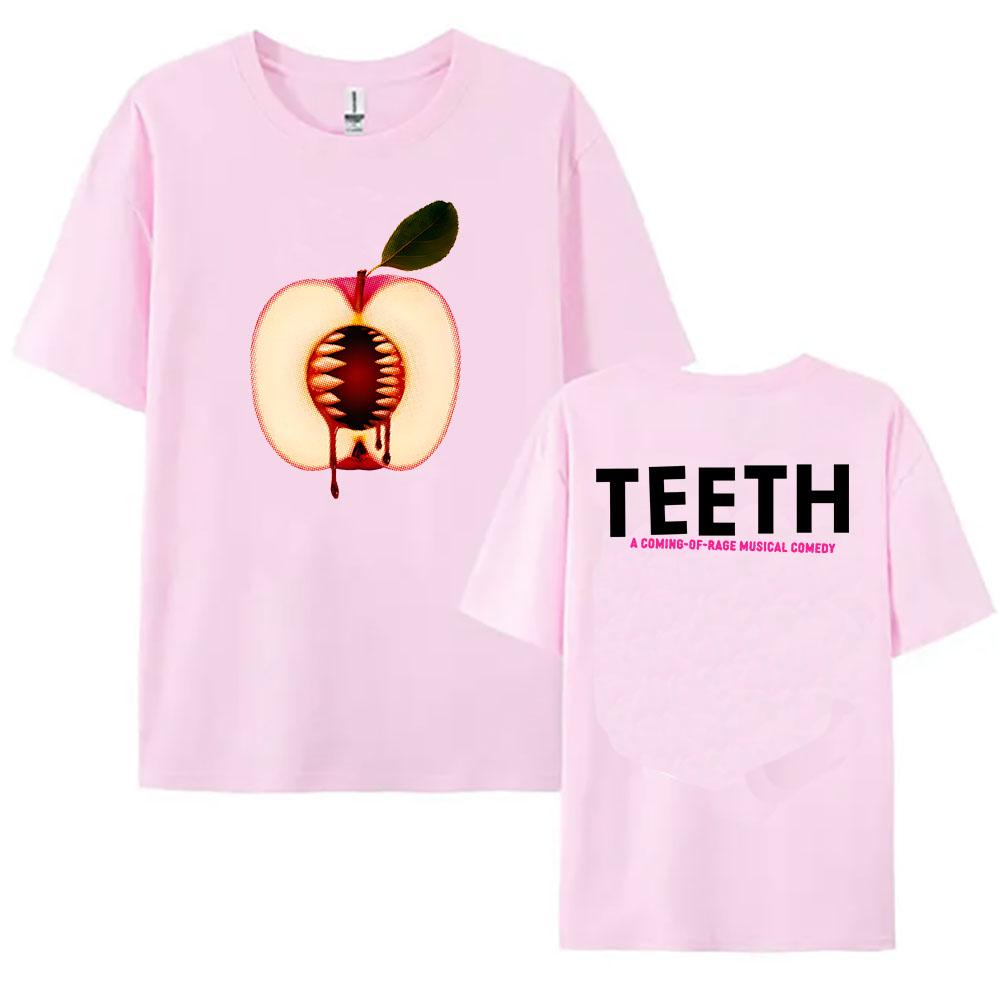 Teeth Musical Comedy Printing T-shirt Cotton Short Sleeve Women/Men Tshirts Graphic Tees Tops Round Neck Soft Unisex Streetwear