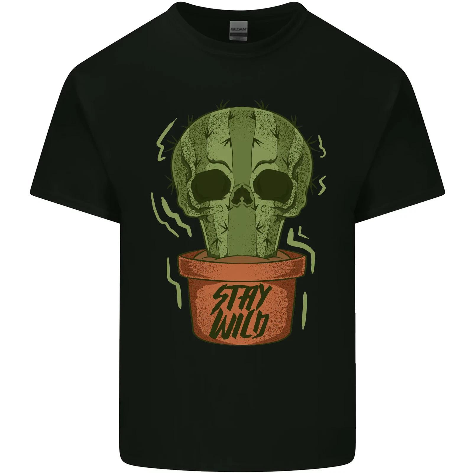 Cactus Skull Gardening Gardener Plants Kids T-Shirt Childrens L