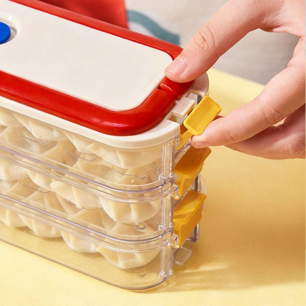 3 Layer Frozen Dumpling Storage Box Leak-Proof Dumplings Organizer  Kitchen Organization