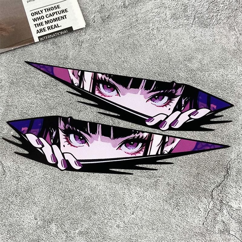 Anime Augen Motorrad Aufkleber, Wasserdichte Vinyl Decals, Coole Modifikations Dekoration für Motorrad und Elektroroller