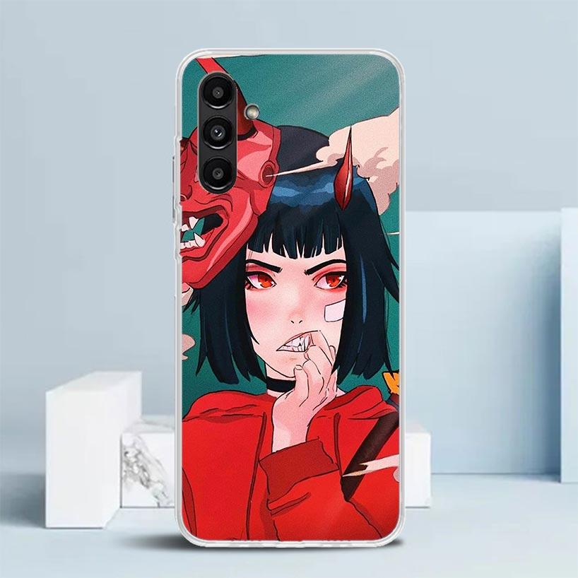 Japanese Style Anime Girl Phone Case For Samsung Galaxy A17 A37 A57 A16 A15 A14 A13 A56 A55 A54 A53 A36 A35 A34 A33 A26 A25 A24