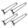 4-pack hopfällbara hårnålsbordsben Svart Järn för Kaffe Nattduksbord Skrivbord DIY-projekt med Golvskyddande Gummi