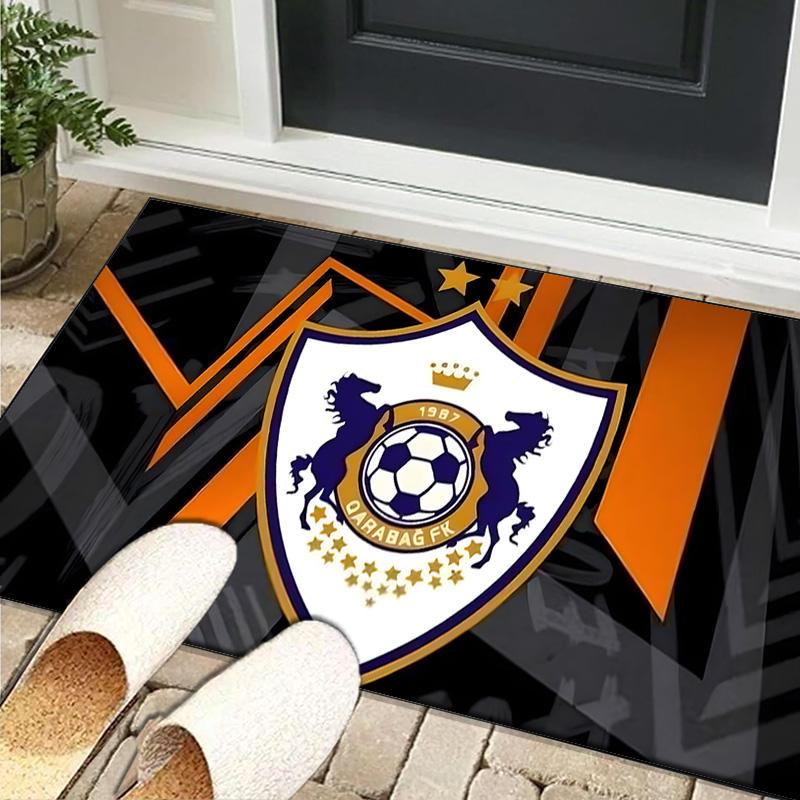 1PC rug Soccer Team Qarabag Design Carpet, Chair Rug,Area Rug for Office Bedroom living rooms bedroom, Doormat decor Christmas fan gifts