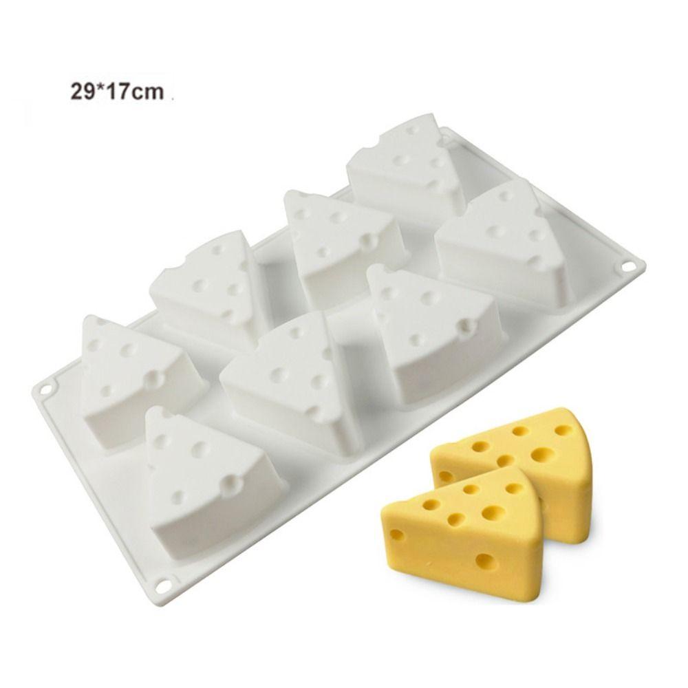 Heat Resistant Cheese Shape Silicone Mold 8 Cavity French Pastry Mold Creative Baking Mold Pudding