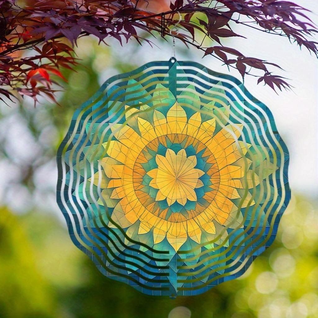 25.4 cm Metal Wind Chime with 360 Rotating Hook Dainty Hanging Decor for Patio Garden Spring Summer Fall Winter Gift
