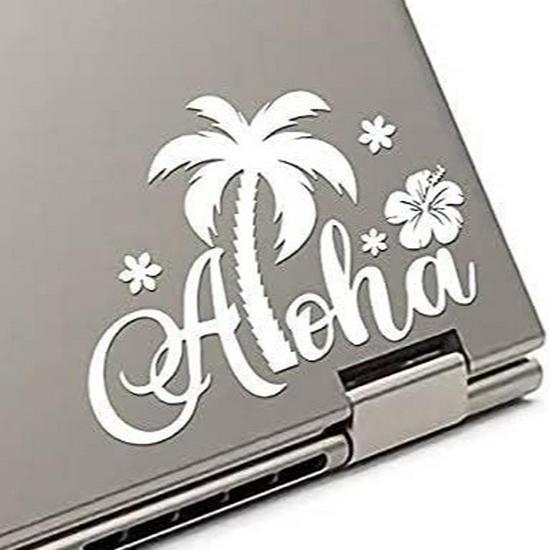 Aloha Hawaiian Hibiscus Decal for Car or Laptop