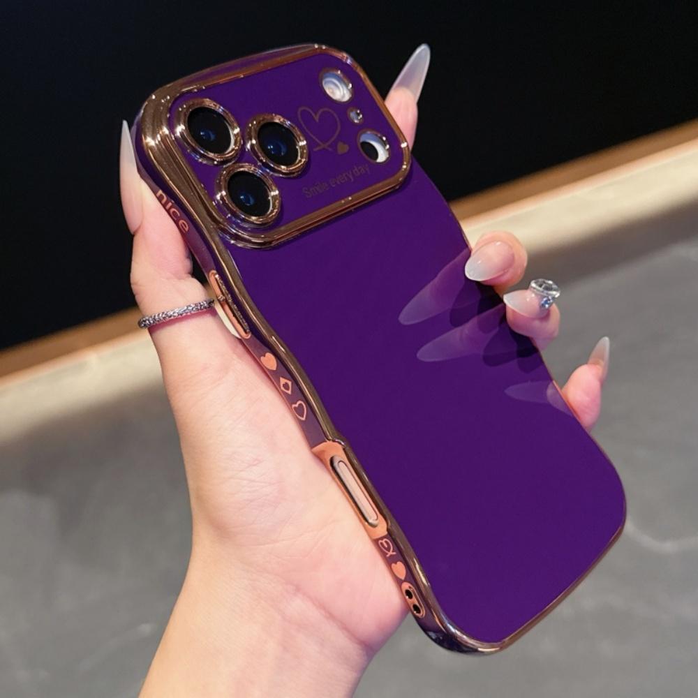 Luxury 6D Plating Wavy Phone Case For iPhone 17 Air 16 15 14 Plus 13 12 11 Pro Max 16e 16Pro Shockproof 3D Armor Soft TPU Cover