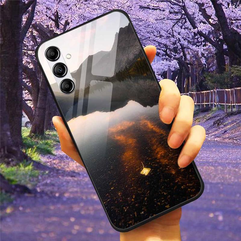 Tempered Glass Phone Case For Samsung A34 A14 A54 5G Cover For Galaxy A13 A137F A24 M54 A8 Plus Hard Back Bumper A 54 GalaxyA34