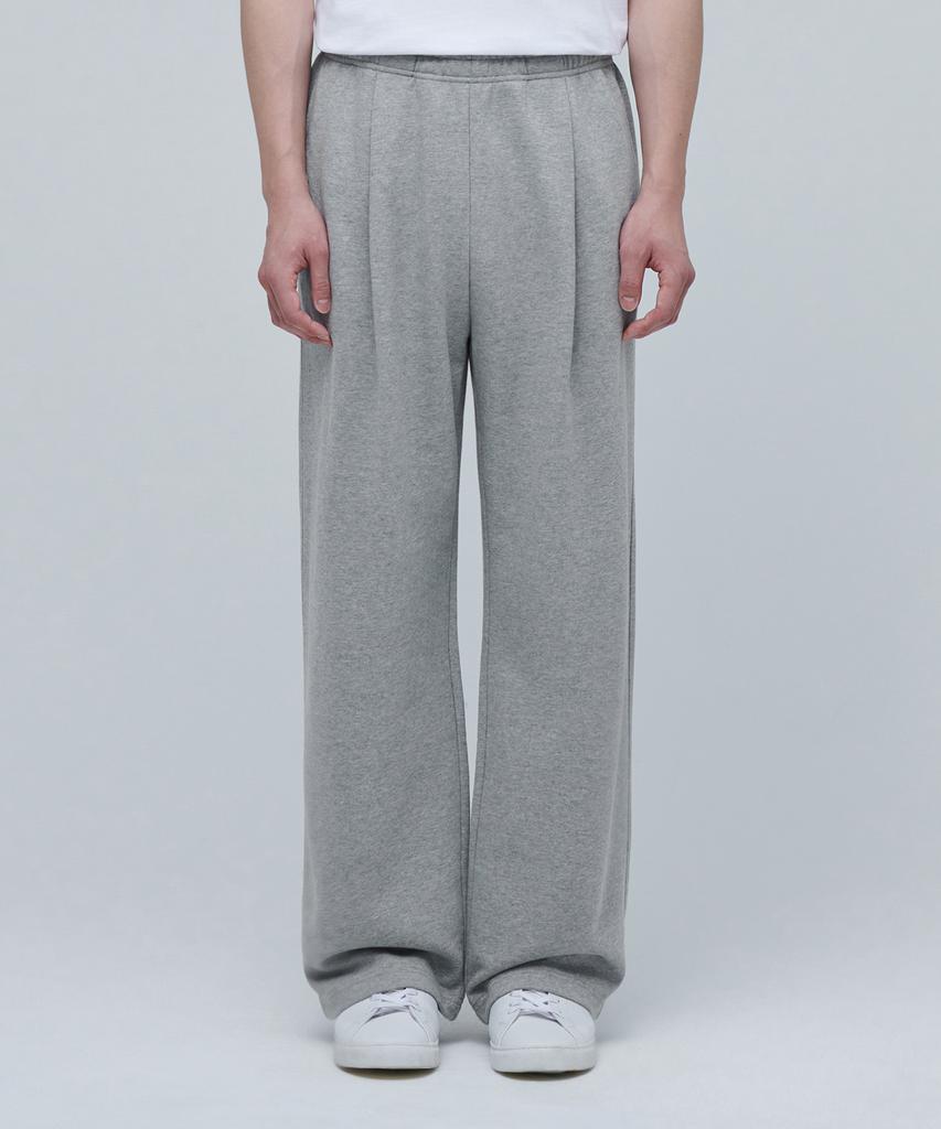 MUSINSA STANDARD One-Pleat Wide Lounge Sweatpants [Medium Grey]