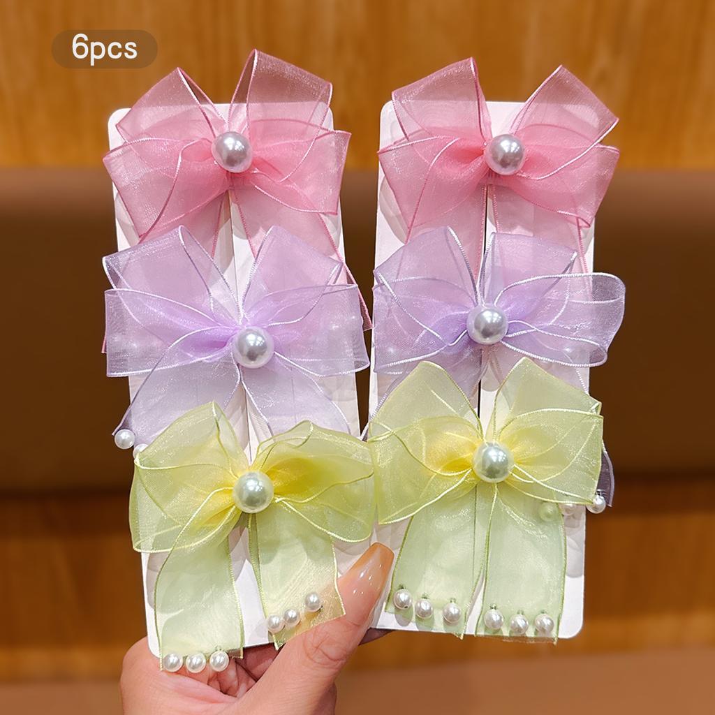 6 colorful fashionable bow hair clips, sweet and stylish hair accessories suitable for daily use