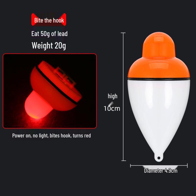 Plutitor Luminos pentru Pescuit pe Timp de Noapte - Plutitor Electronic cu Burta Mare pentru Pescuitul la Crap