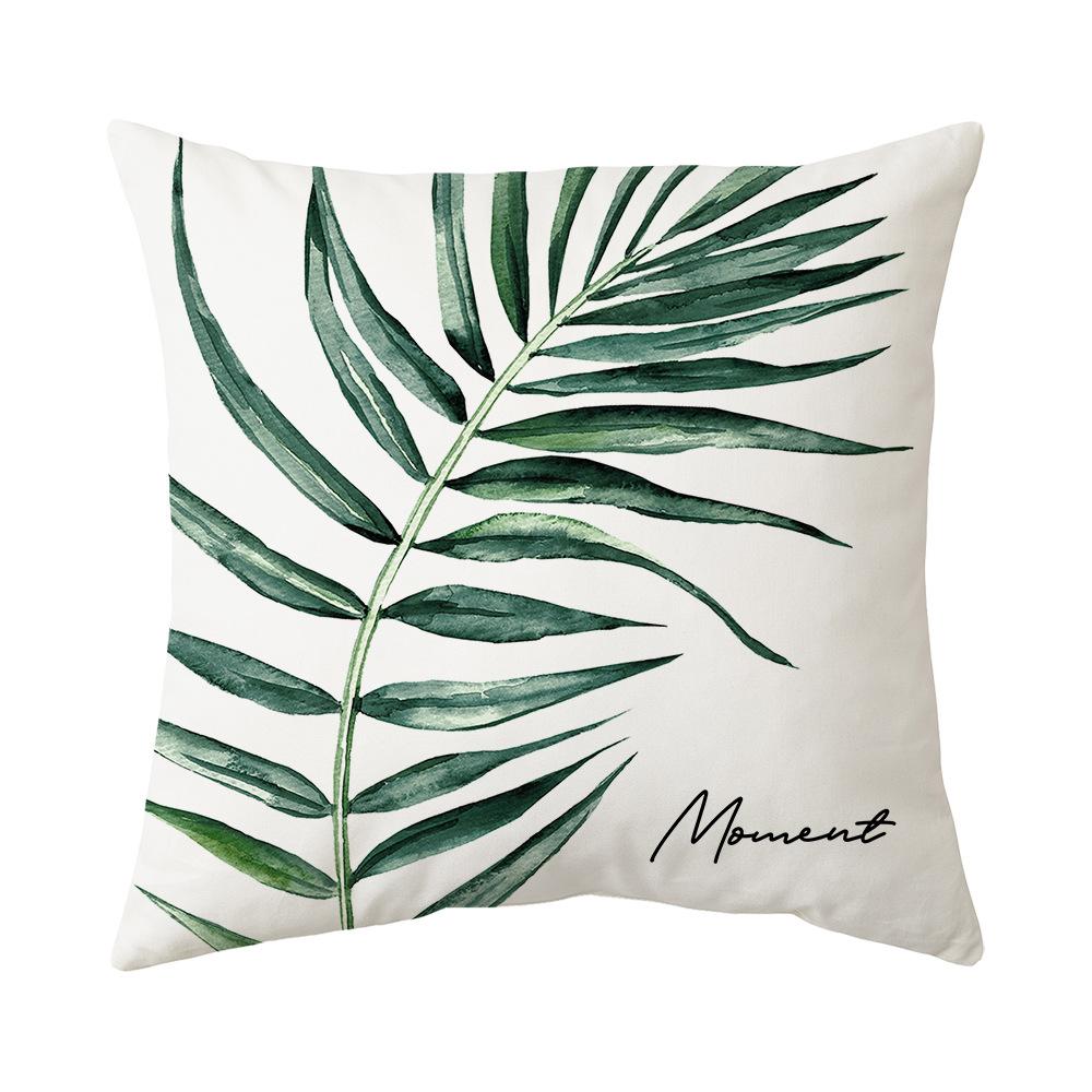New Tropical Plant Cushion Peach Skin Pillow Nordic Fresh Living Room Sofa Pillow Cover