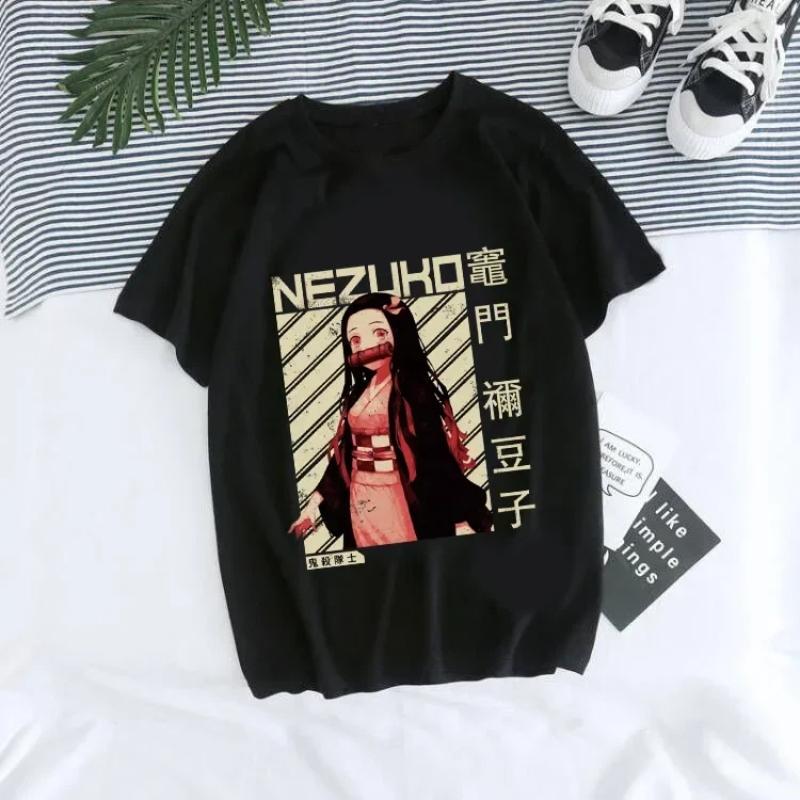 Japanese Anime Demon Slayer T Shirt Women Kimetsu No Yaiba Nezuko Tshirt Unisex Tanjirou Kamado Graphic Tee Shirt Female T-shirt