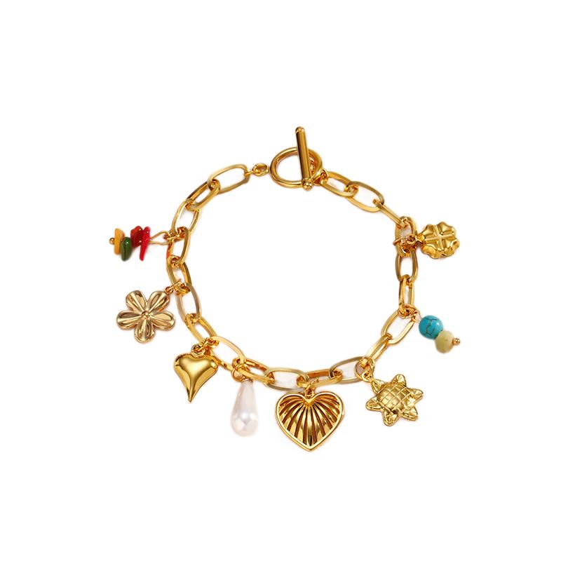 Golden Titanium Steel Electroplated Wind Bracelet Women's Personality Fashion Bracelet Trendy Versatile Accessory