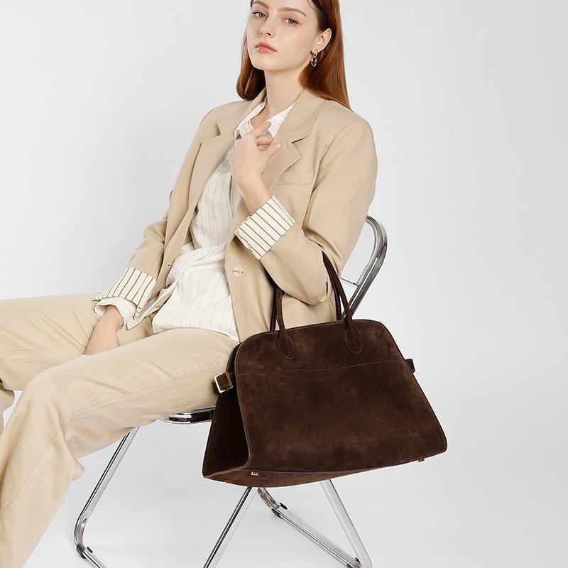 Suede Cowhide New Leather Large-capacity Women's Tote Bag, Versatile Hand Bag To Work Commuter Women's Handbag Bag