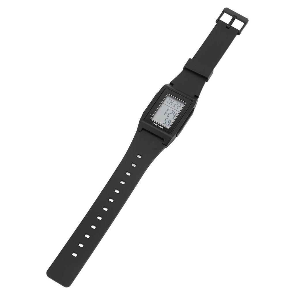 Pánské obdélníkové sportovní hodinky EL Luminiscenční 12/24H Stopky TPU Řemínek Multifunkční Obdélníkové Hodinky