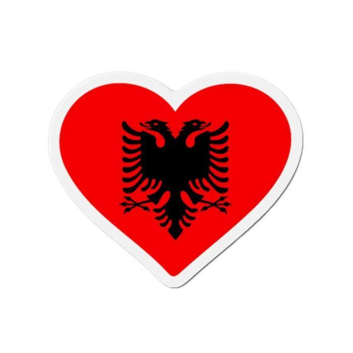 Aimant Coeur Drapeau Albanie - Multicolore - 7 Cm - 50 Pièces - Résine Synthétique - Mixte