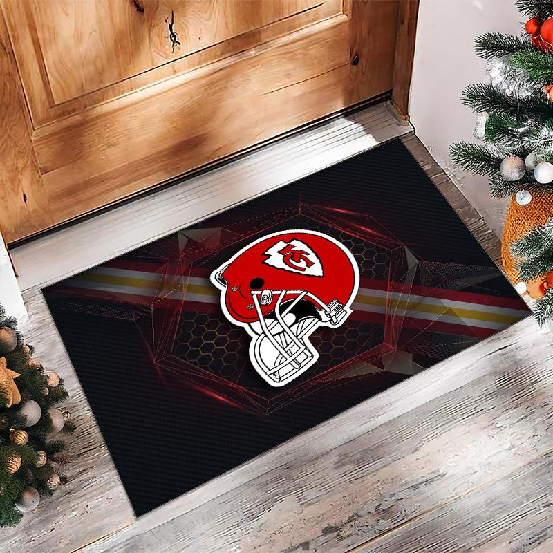 Tappeto in Velluto di Cristallo Kansas City Chiefs Morbido Anti?Tappetino Antiscivolo Comodo per Casa Soggiorno Camera da Letto Tappeto Decorativo