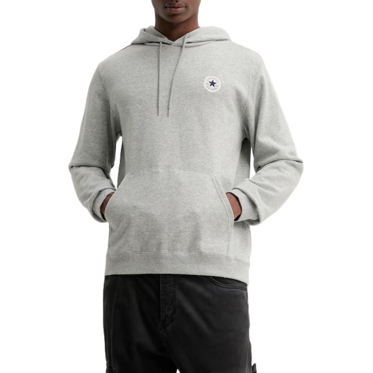Converse Sweatshirts Men's Gray Hooded Moderate 10026983-A02