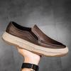 Fashion New British Style Men Genuine Leather Shoes Classic Business Office Shoes Casual Loafers Breathable Thick Bottom Men Dress Shoes