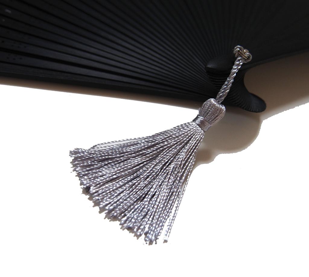 Handgefertigt von einem Fan für kurze Seide 42 Speichen 126021 Handwerker, Männer, Fan, schwarzgefärbte Knochen, 22cm, (mit Quasten), Schwarz,