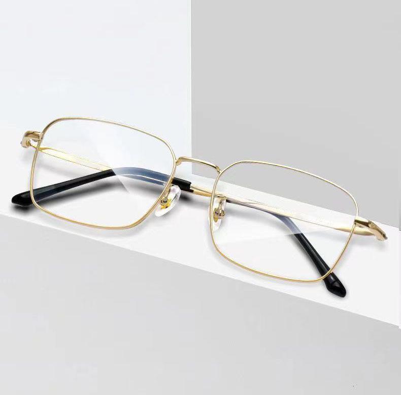 Ultra-light Gold Wire Square Frame Anti-blue Light High Definition Eye Protection Middle-aged and Elderly Reading Glasses Business Fashion Reading