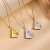 Stainless Steel Opening Book Pendant Heart Girls Text Locket  Mother's Day