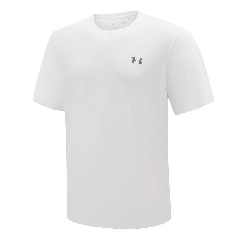 Under Armour Road Trip Series Sun Protection Sports Round Neck Short Sleeve T-Shirt Men Tops Mist-White 14315261-0036