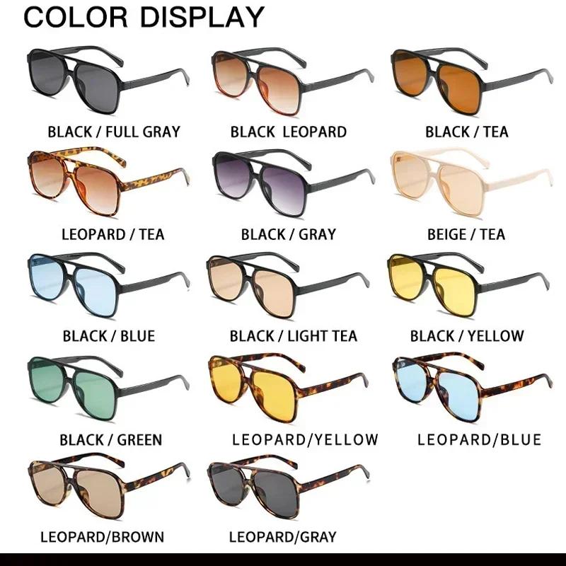 Vintage Oversized Sunglasses Women Retro Brand Big Frame Sun Glasses Female Black Yellow Ins Style Square Glasses
