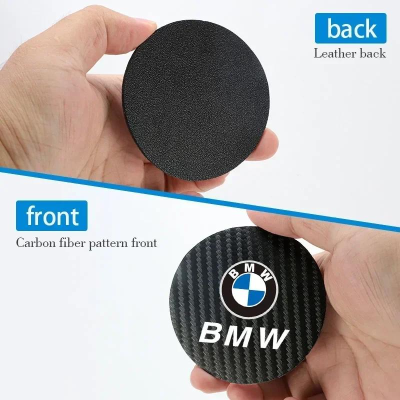 2025 2Pcs Leather Coaster Anti-noise Water Cup Pad Cushion For BMW E46 E90 G30 F30 F10 X2 X3 X4 X5 X6 X7 E28 F20 E60 E70 E39