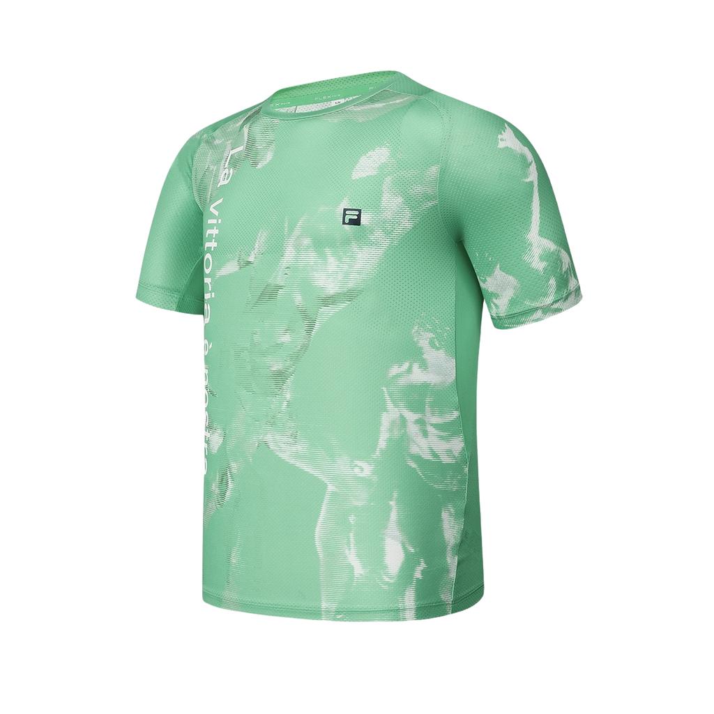 FILA Fitted Quick-Dry Sports Crew Neck T-Shirt Men Tops Grape-Green A11M421114FGN